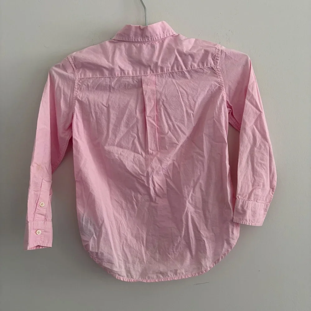 Ralph Lauren Kids Pink Long Sleeve Button Down Shirt Size 6